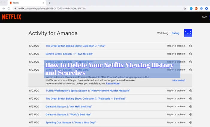 Delete Your Netflix Viewing History and Searches