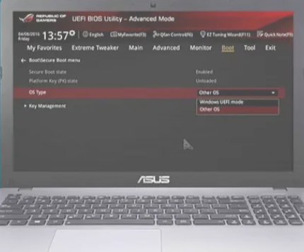 Disable Secure Boot for ASUS Motherboard